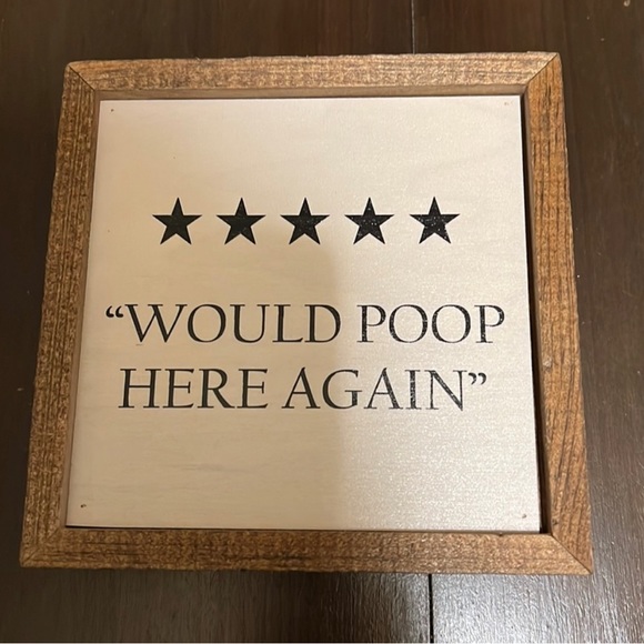 "Would Poop Here Again" Sign and
Hand Towel Set - Picture 3 of 4